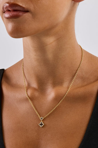 Chocolate Double Motif Necklace - 10mm