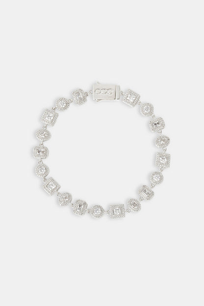 Clear Mixed Shape Cluster Bracelet - 6mm