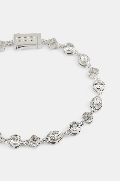 Motif & Clear Gemstone Bracelet - 6mm