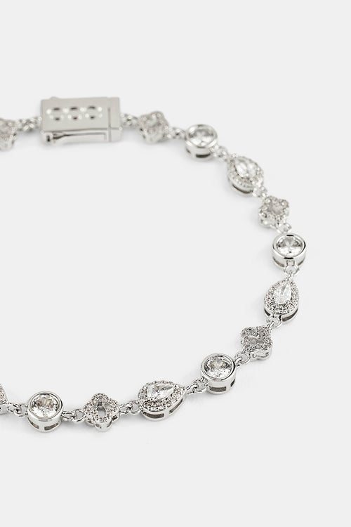 Motif & Clear Gemstone Bracelet - 6mm