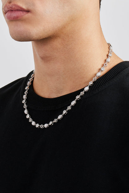 Motif & Clear Gemstone Chain - 6mm