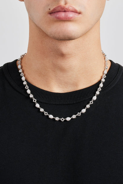 Motif & Clear Gemstone Chain - 6mm
