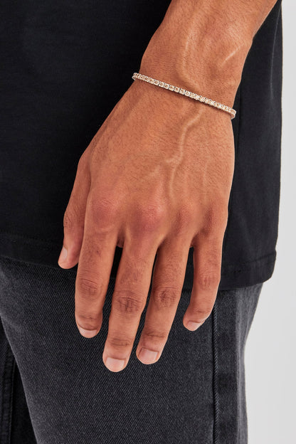 Champagne Tennis Bracelet - 3mm - White