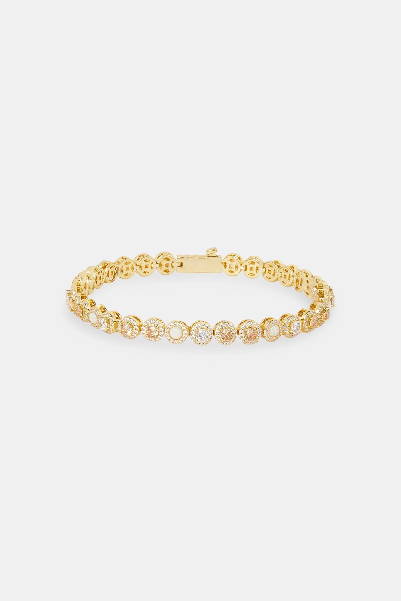 Champagne CZ & Opal Bracelet - 6mm - Gold