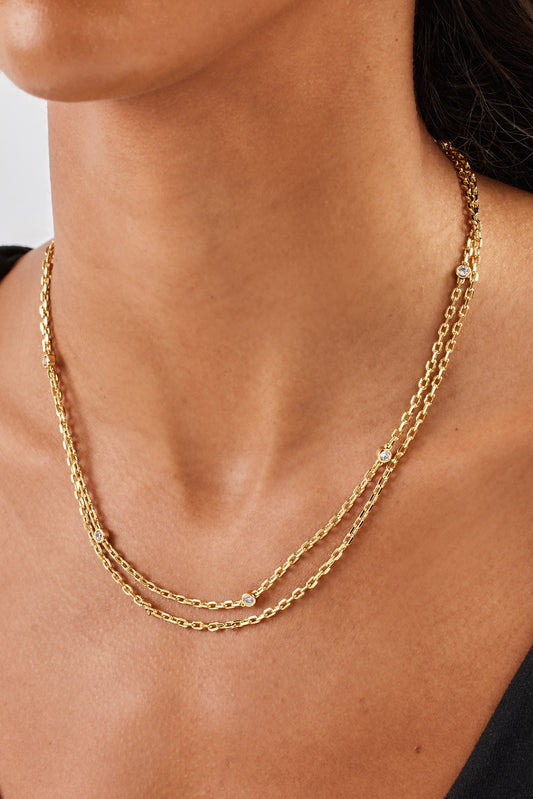 Double Layer Ice Rolo Necklace - 5mm