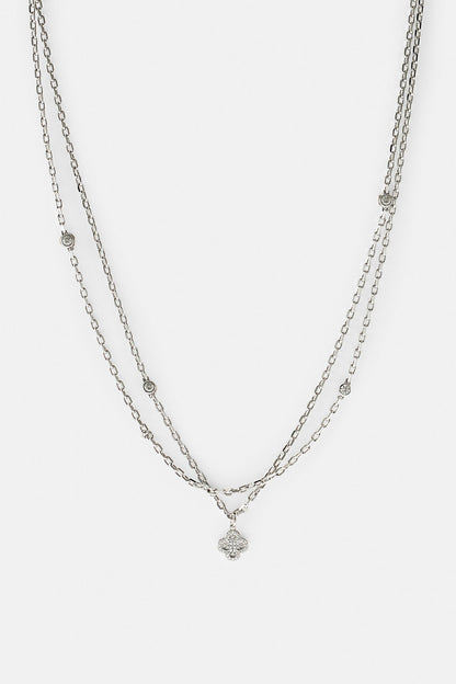 Double Layer Iced & Motif Rolo Necklace - 15mm