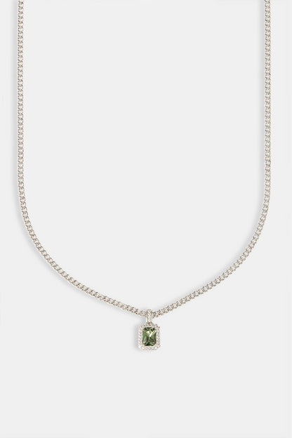 Dark Green Gemstone Necklace - 10mm