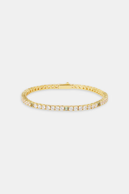 Light Green & Clear Stone Tennis Bracelet - 3mm