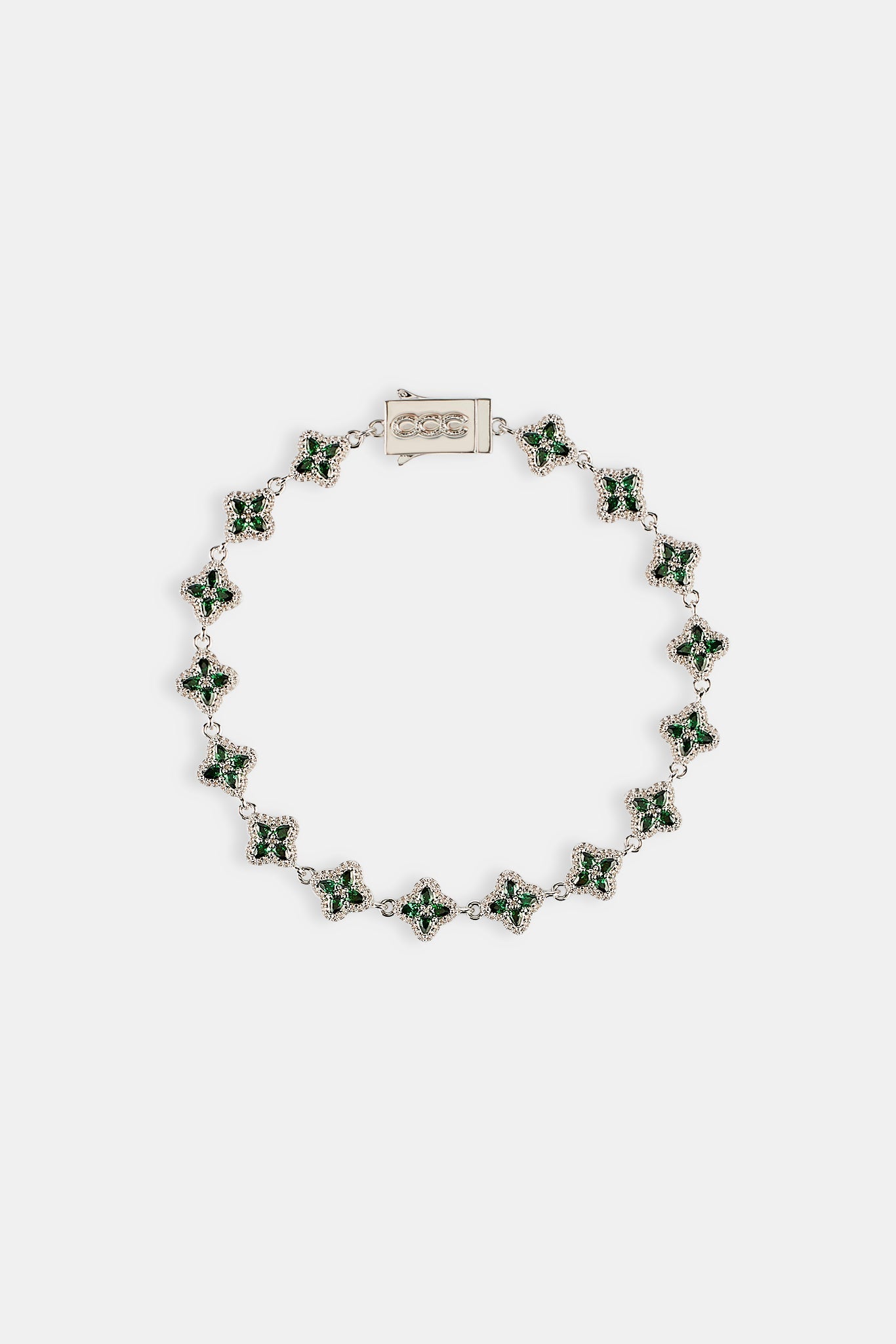 Green Baguette Motif Bracelet - 8mm
