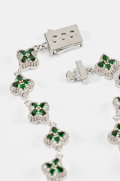 Green Baguette Motif Bracelet - 8mm