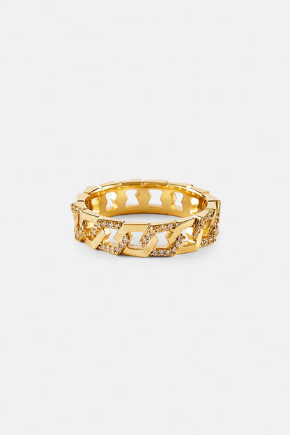 Iced and Polished Hexagon Ring - 5mm