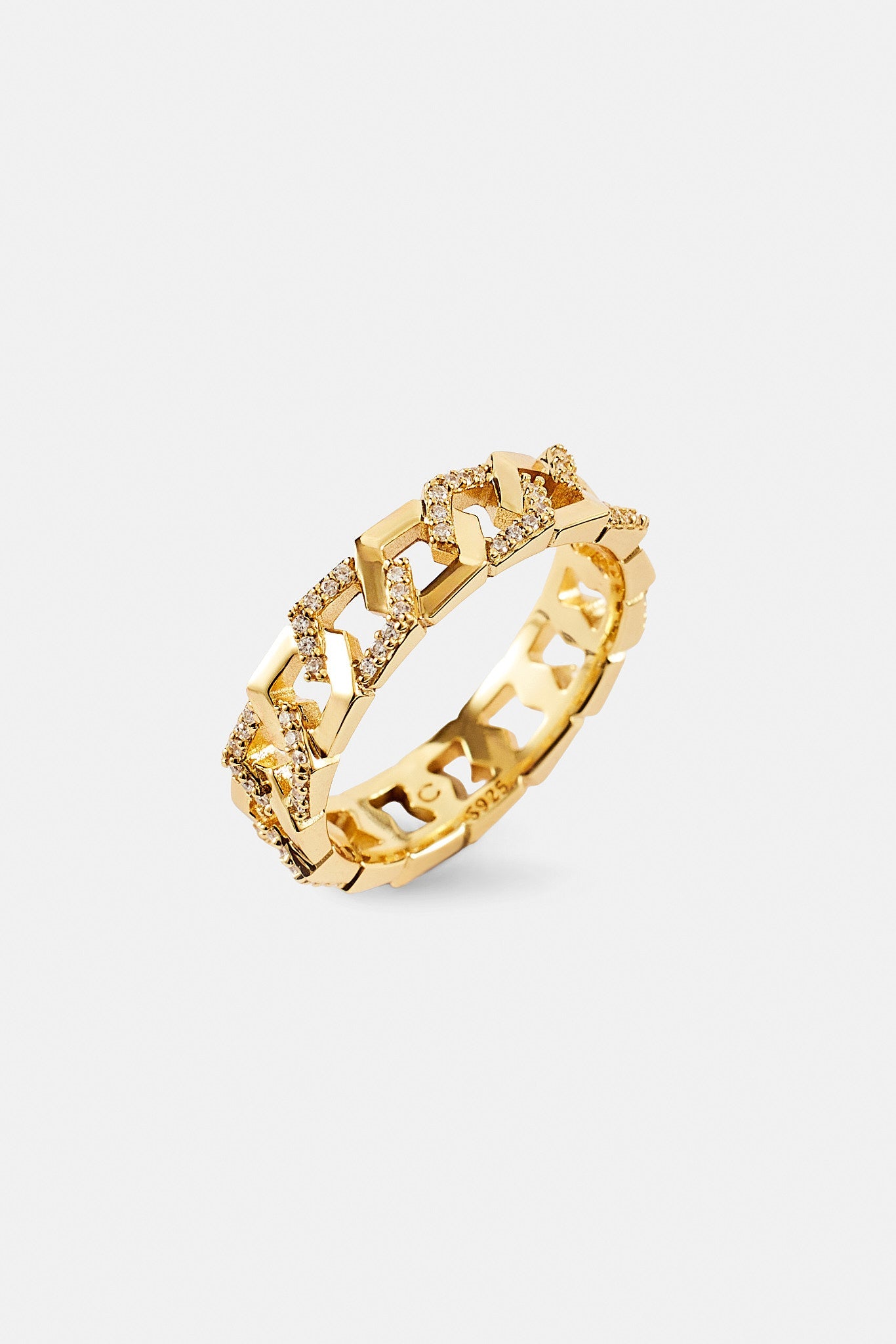 Iced and Polished Hexagon Ring - 5mm