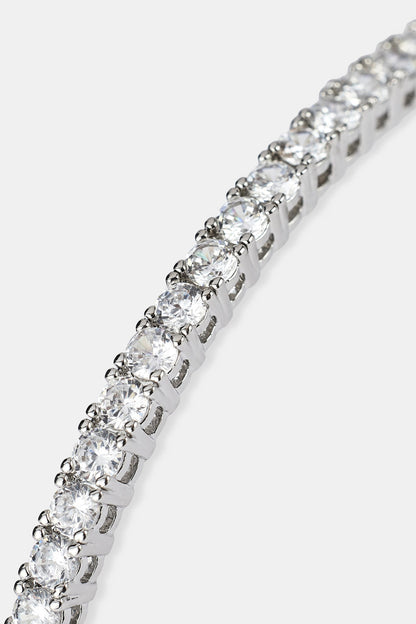 Iced Tennis Bangle - 3mm - White