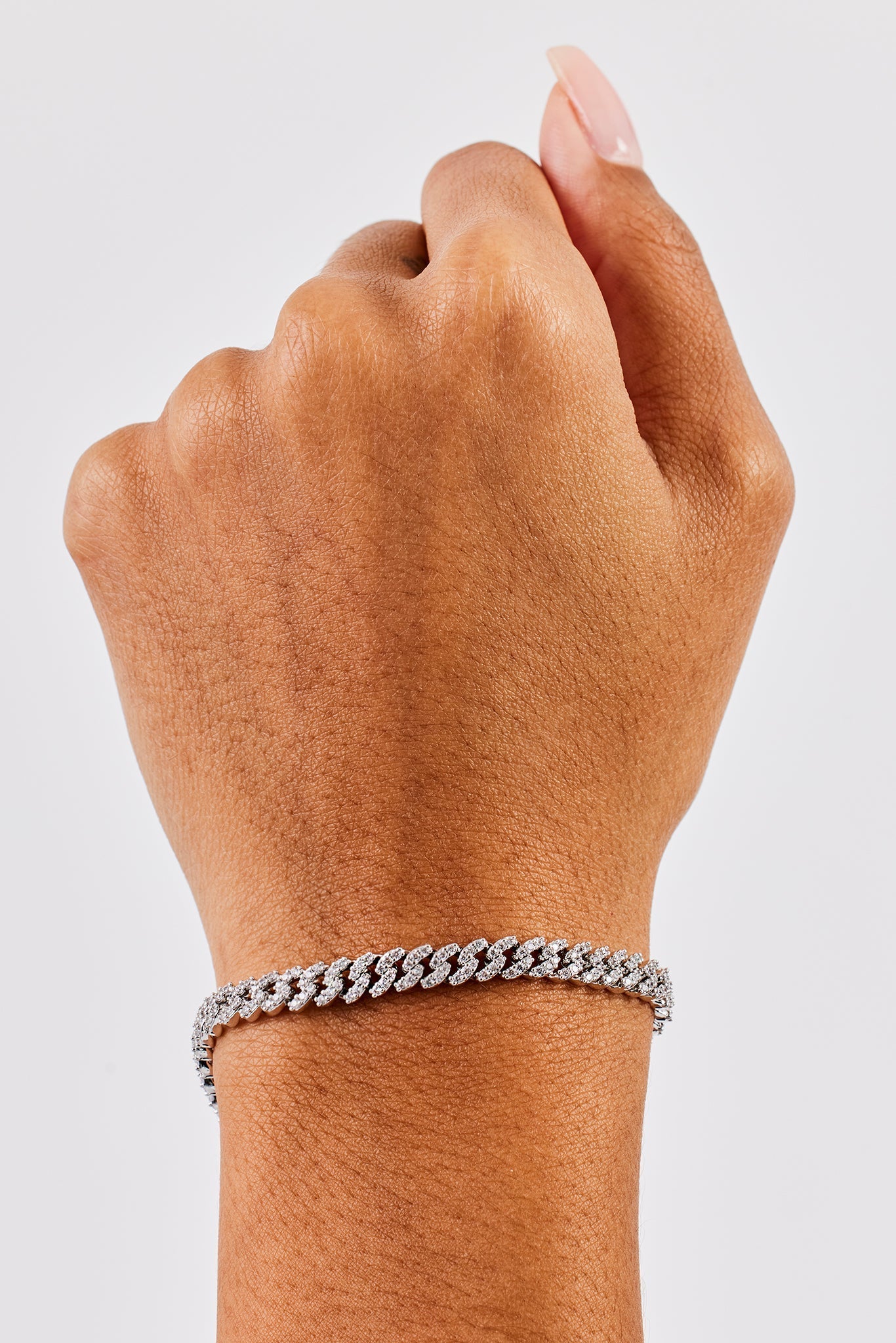 Iced Cuban Link Bracelet - 5mm - White