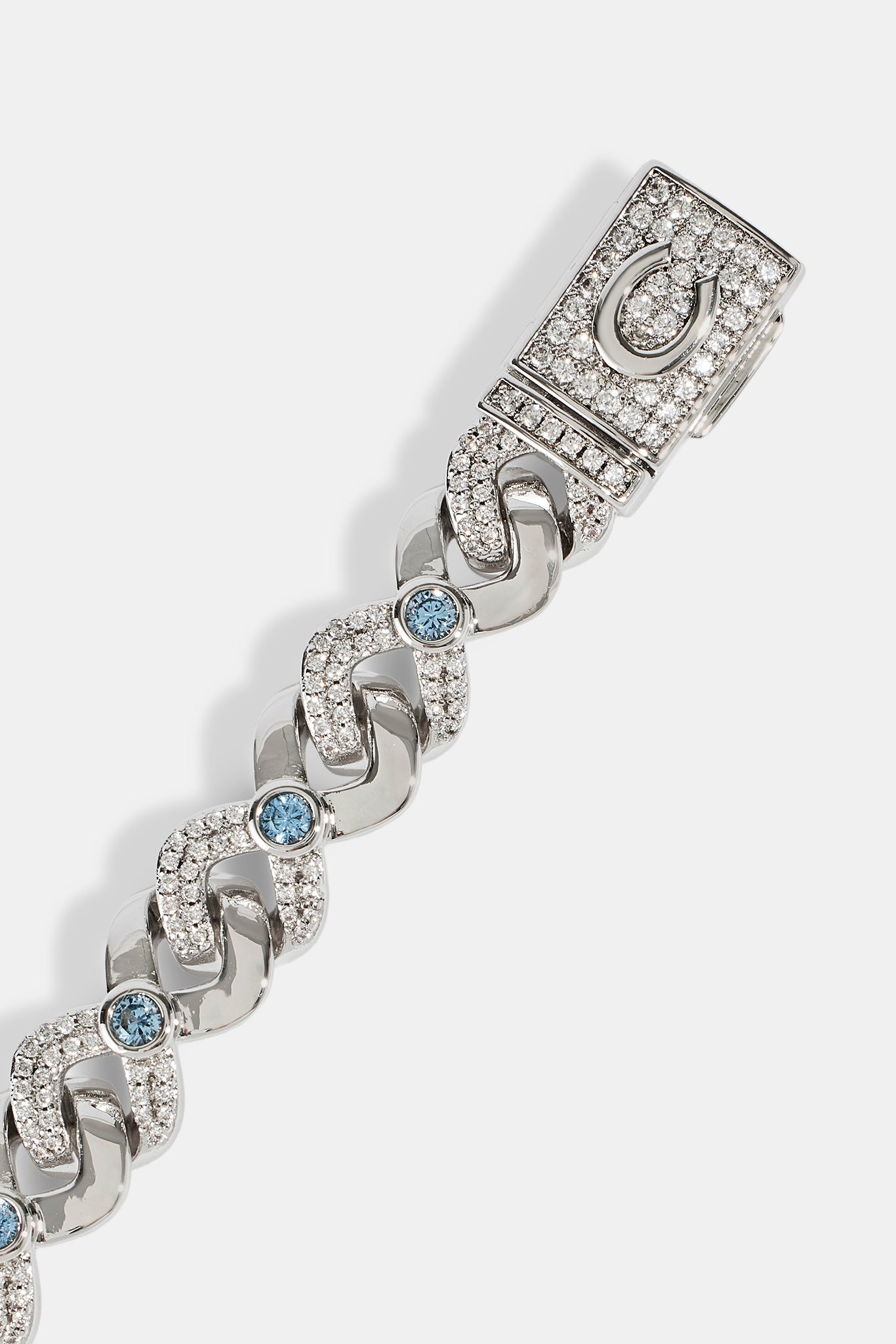 Iced Blue Stone Infinity Bracelet - 6mm