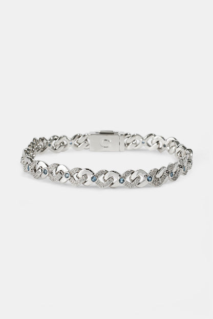 Iced Blue Stone Infinity Bracelet - 6mm