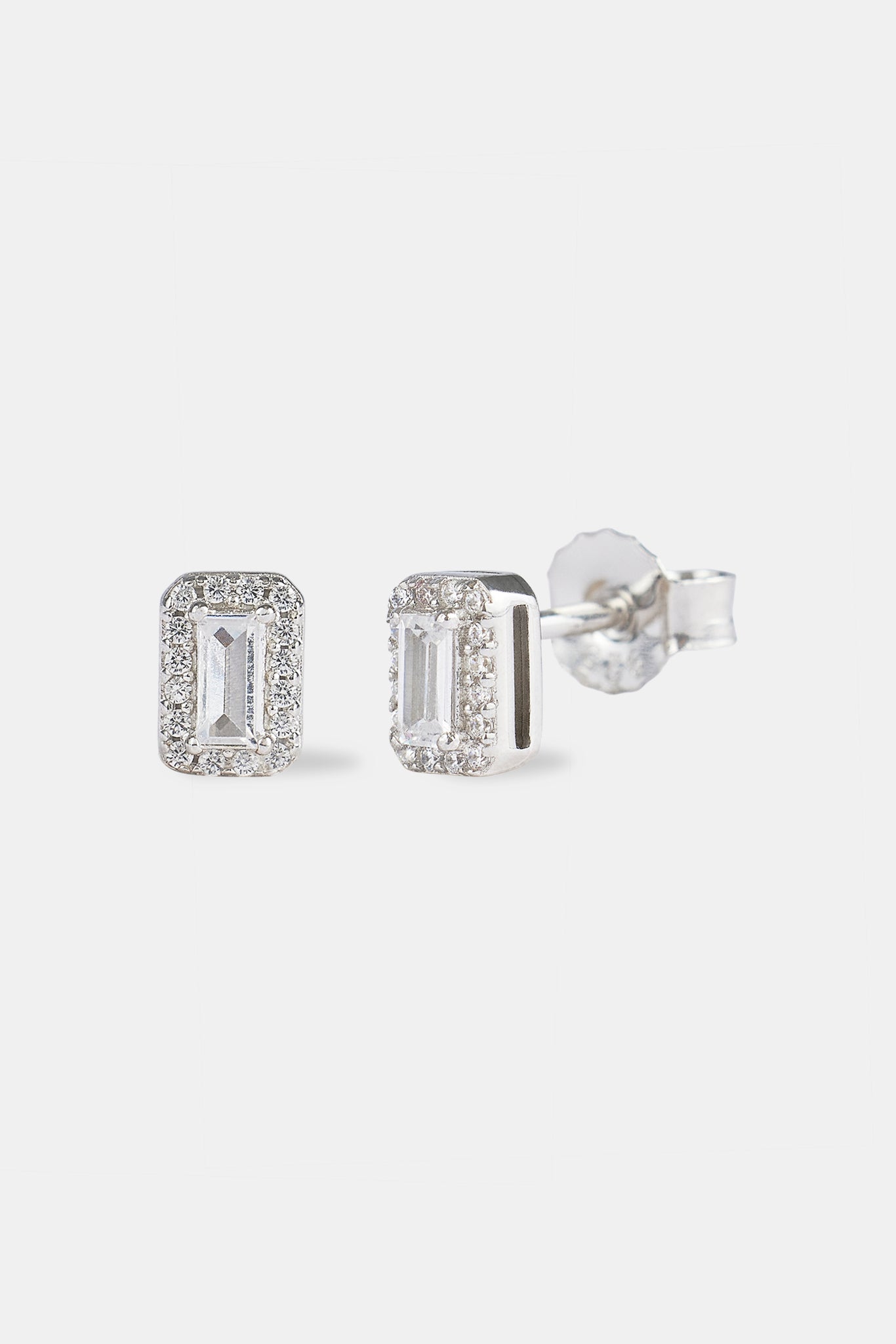 Iced Bezel Cluster Stud Earrings - 6mm