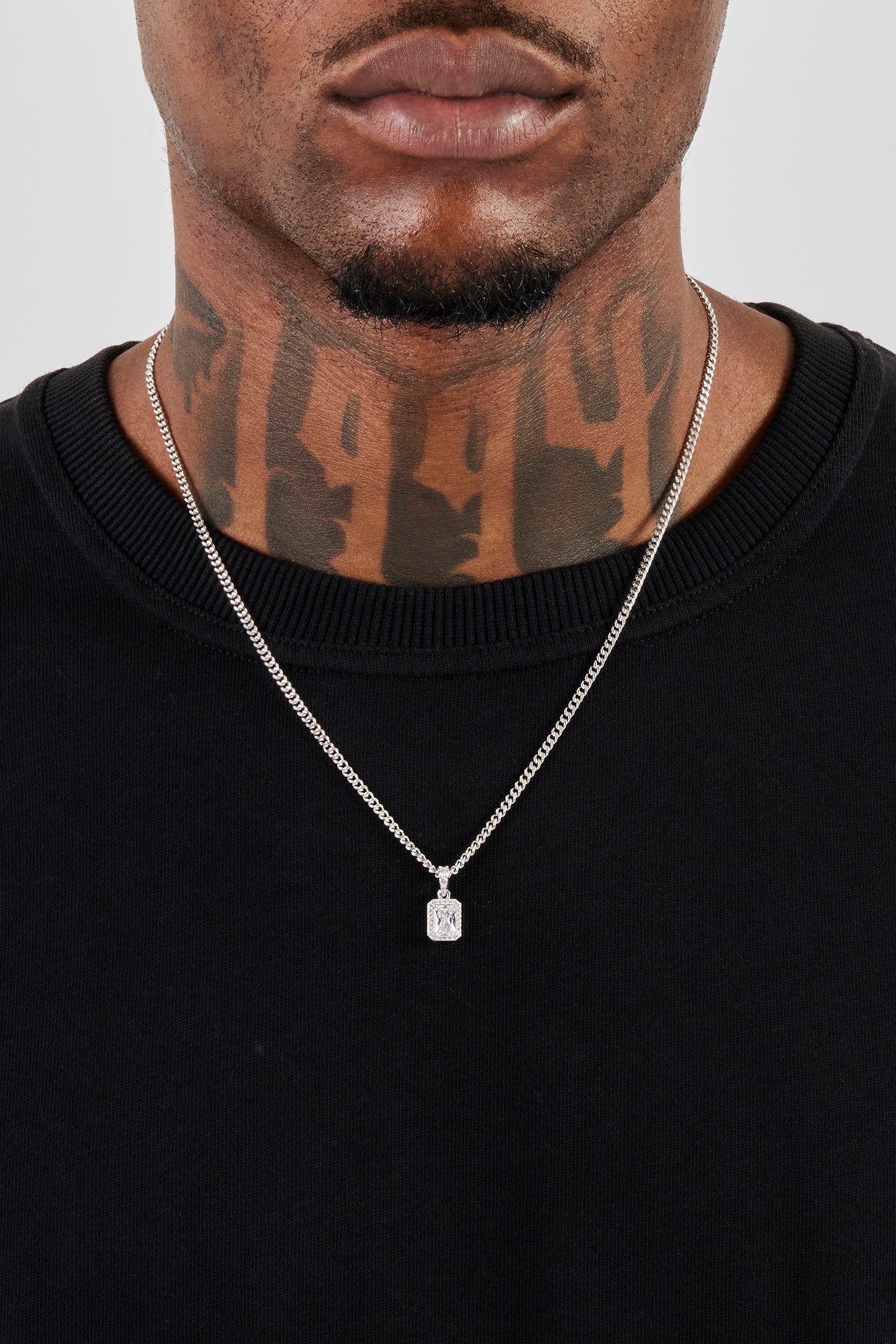 Iced Bezel Pendant Necklace - 10mm