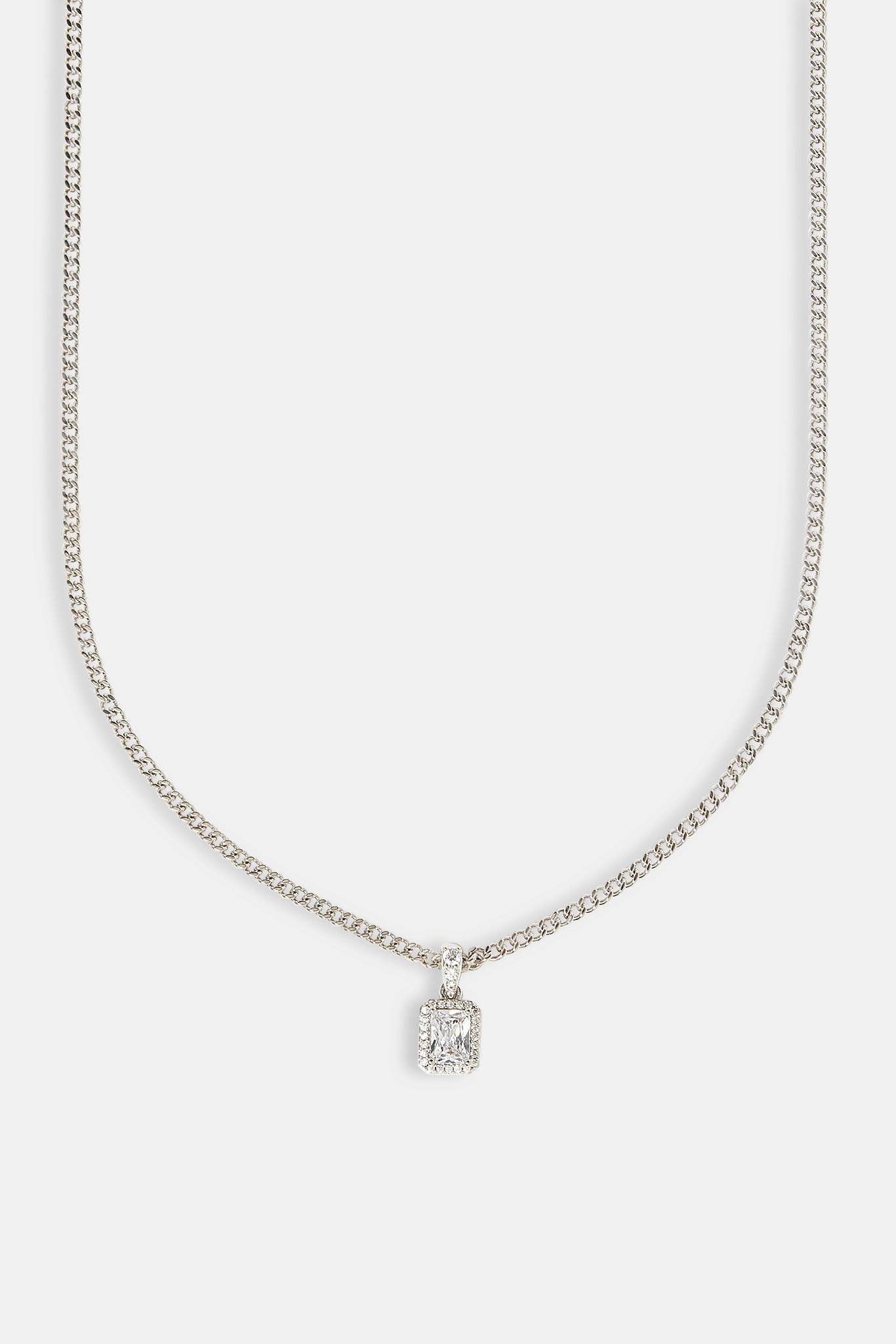 Iced Bezel Pendant Necklace - 10mm