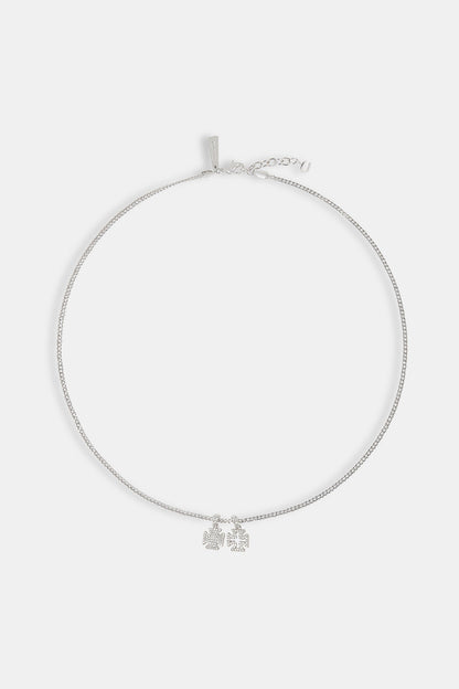 Iced Double Cross Motif Cuban Necklace - 10mm