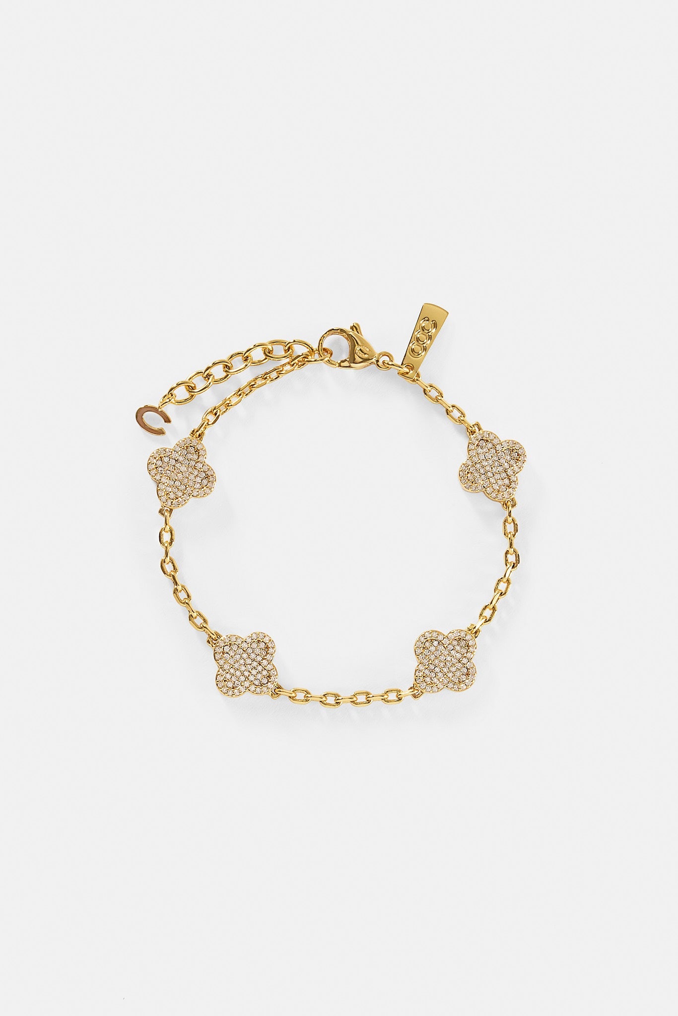 Iced Motif Rolo Link Bracelet - 12mm