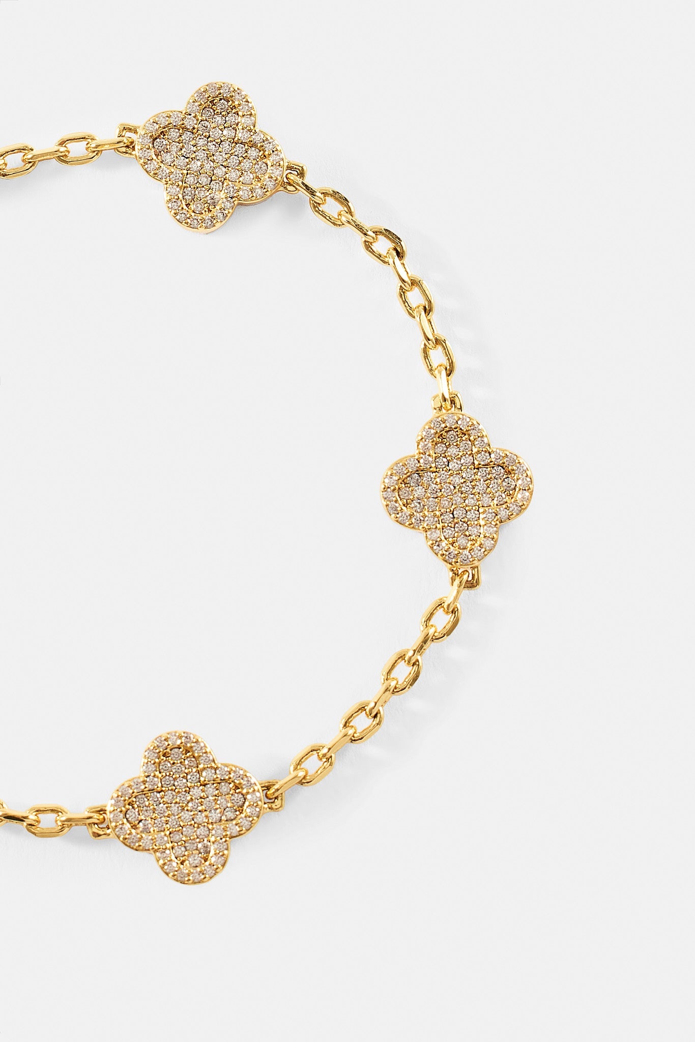 Iced Motif Rolo Link Bracelet - 12mm