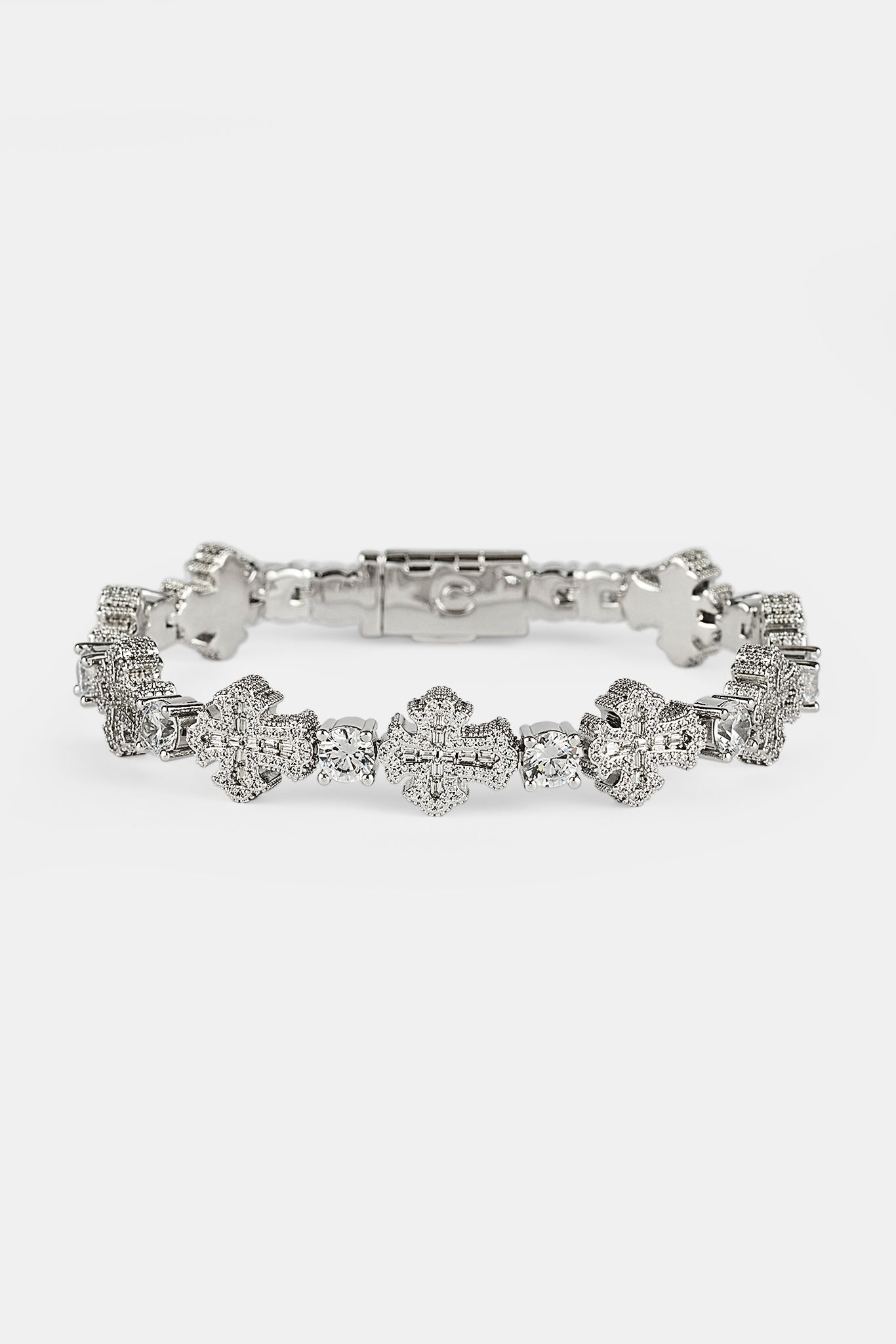 Iced Drop Cross Bracelet - 10mm