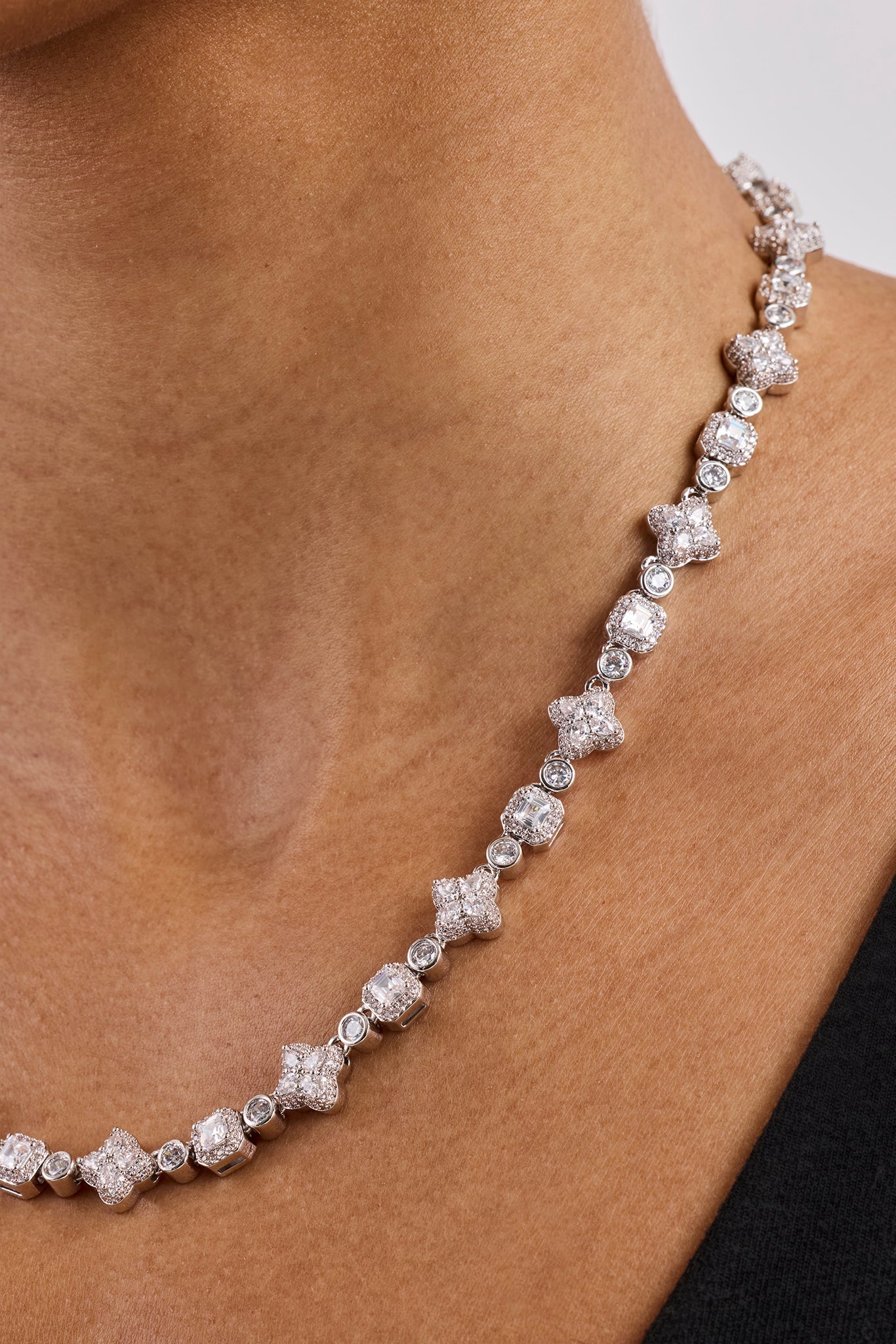 Iced Motif Mixed Stone Chain - 8mm