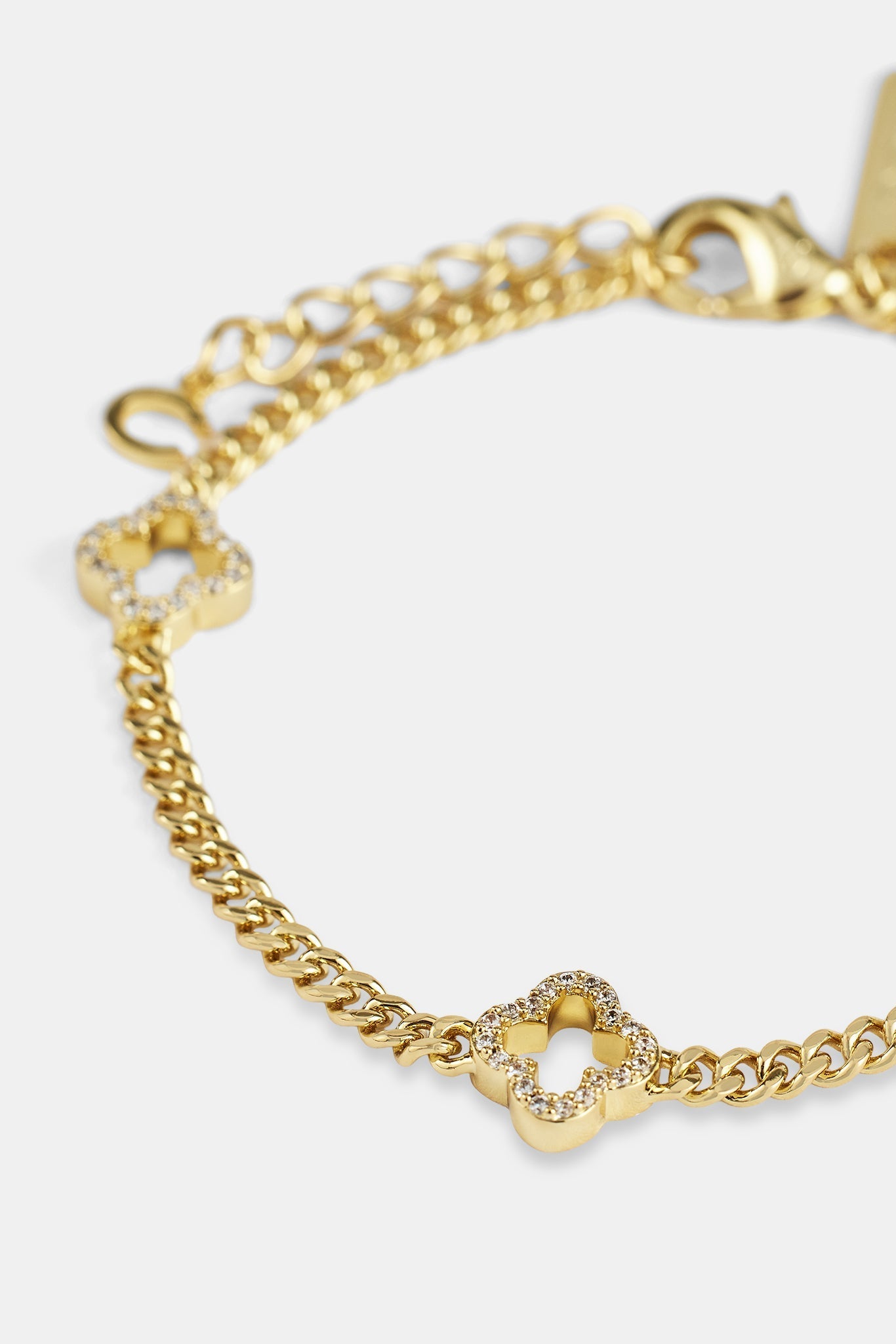 Iced Motif Outline Micro Cuban Bracelet - 2.5mm