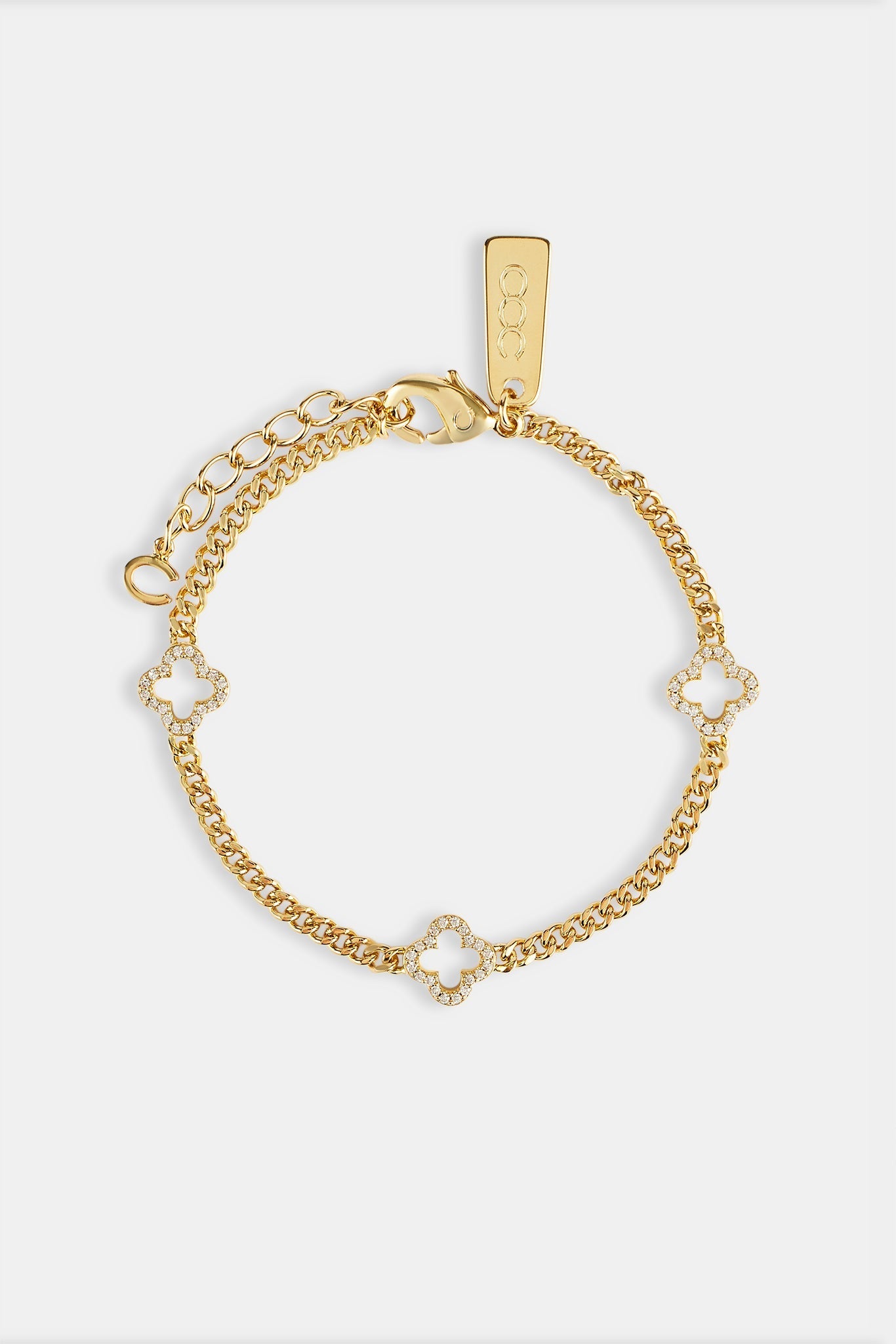 Iced Motif Outline Micro Cuban Bracelet - 2.5mm