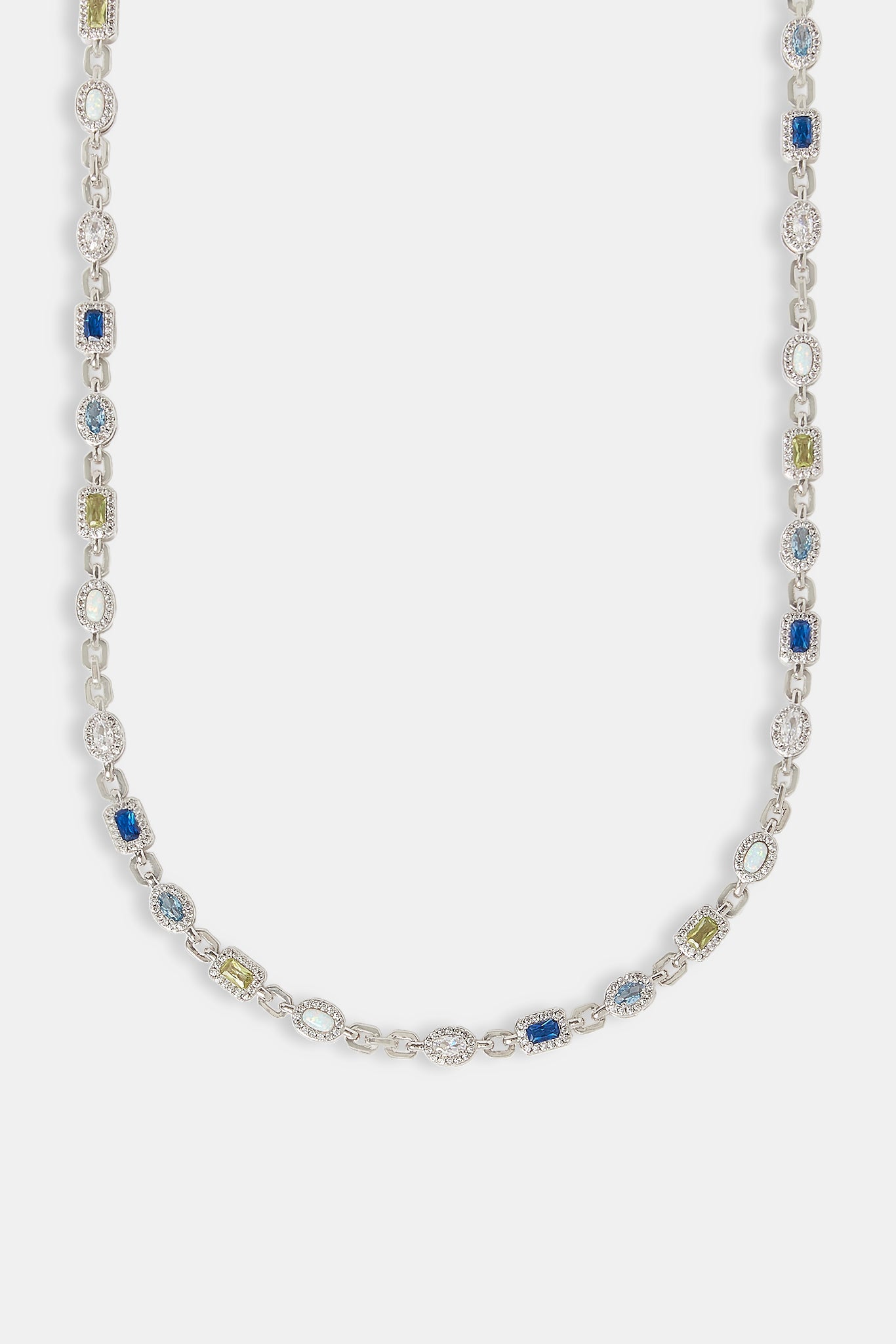Iced Mixed Gemstone & Opal Link Chain - 6mm