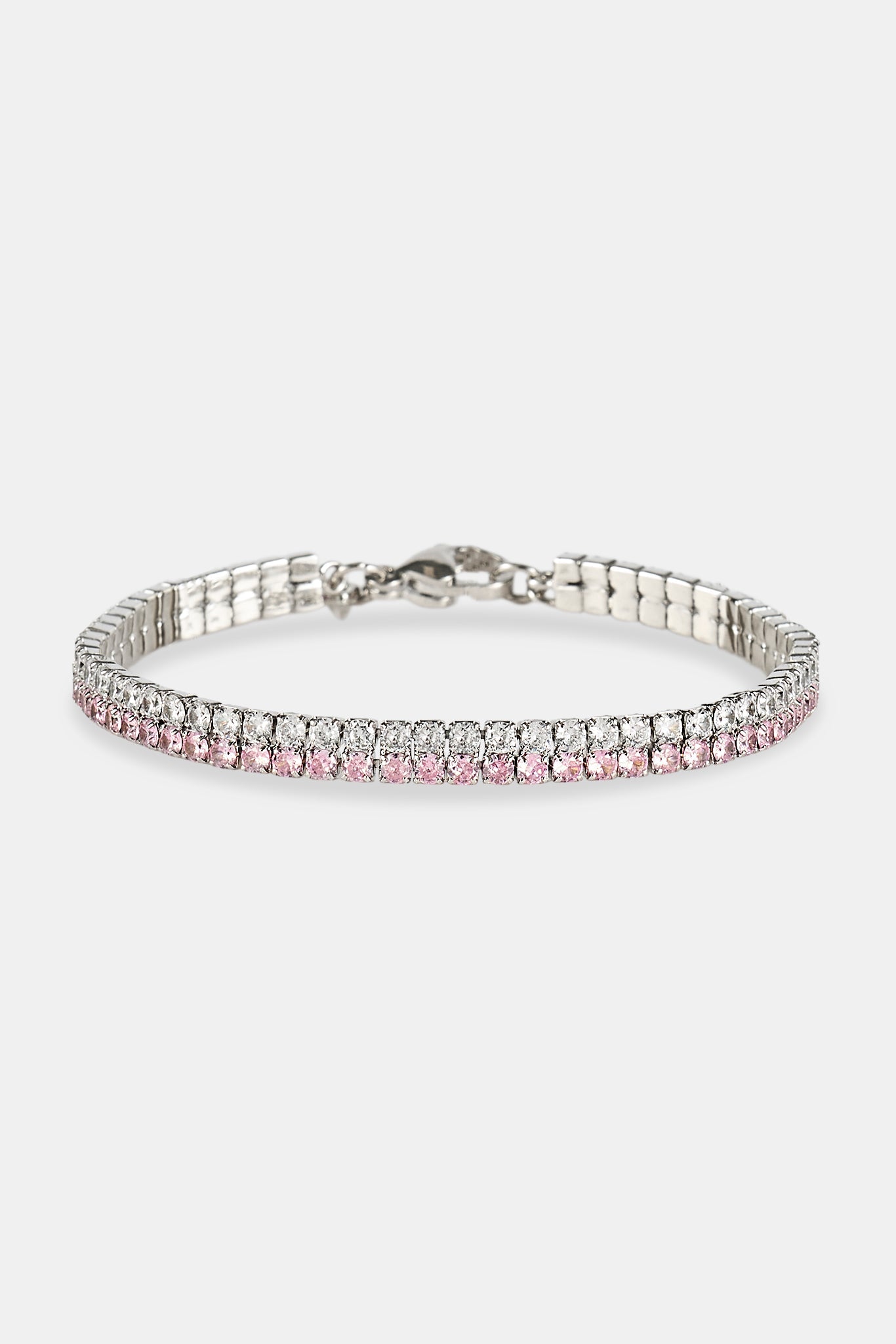 Iced & Pink Double Tennis Bracelet - 5mm