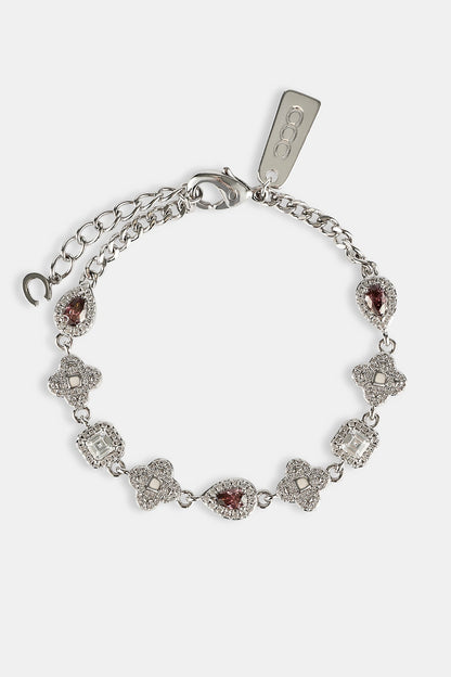 Iced Pink Multi Gemstone Cuban Bracelet - 3mm