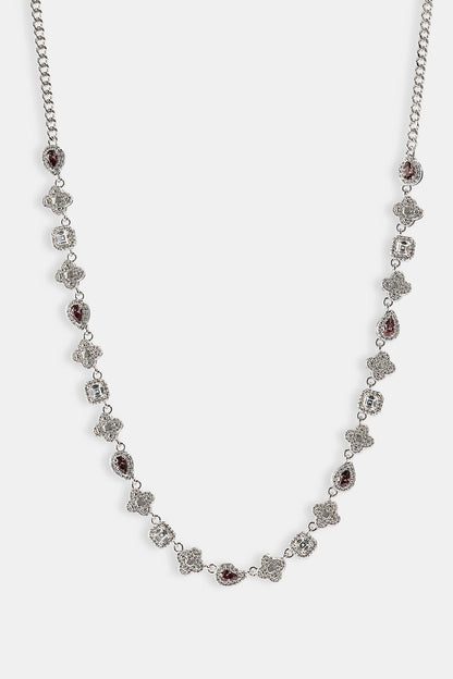 Iced Pink Multi Gemstone Cuban Chain - 3mm