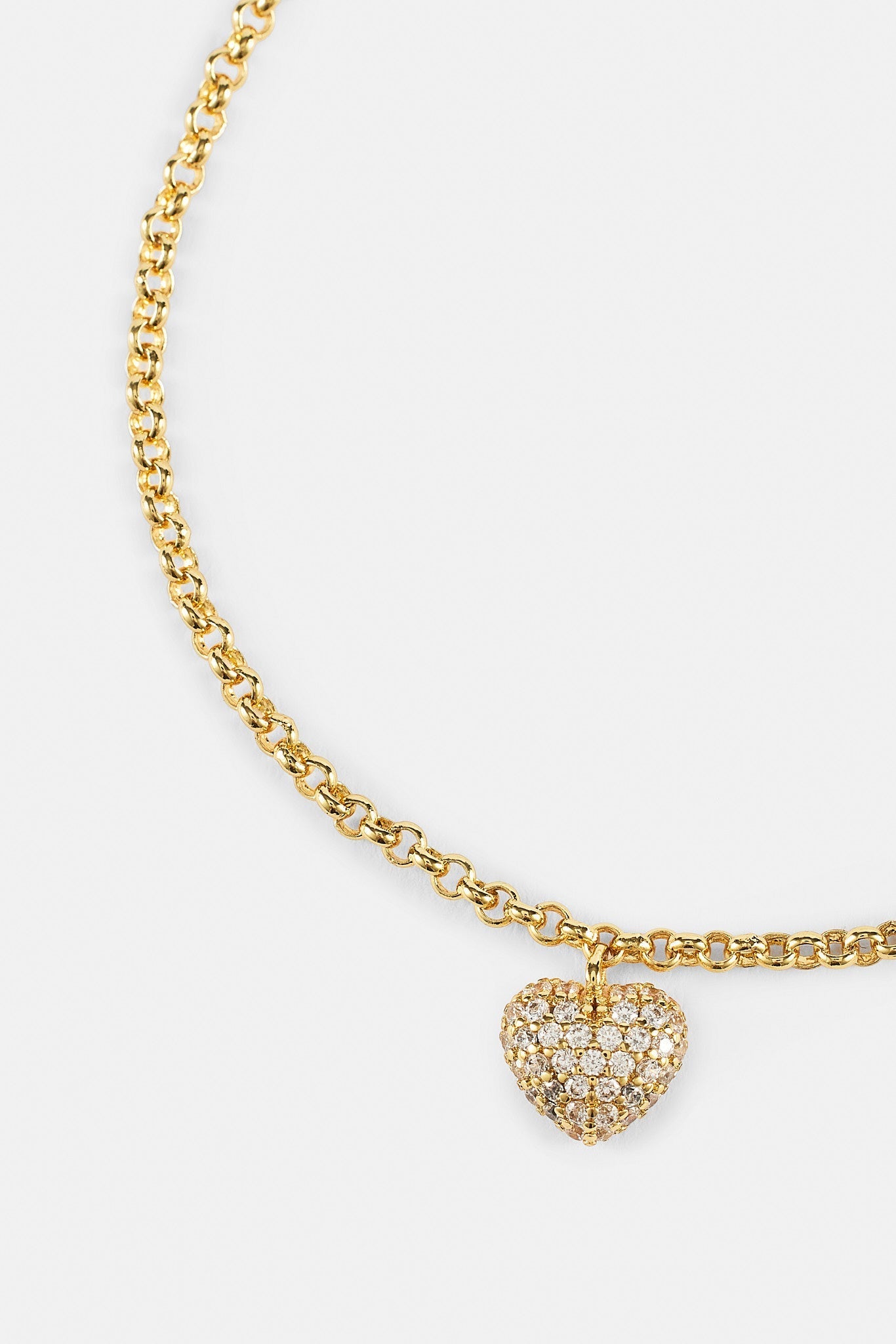 Iced Pave Heart Micro Bracelet - 6mm - Gold
