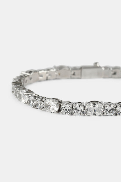 Iced Round & Oval Stone Tennis Bracelet - 6mm