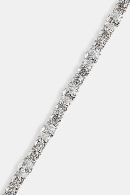 Iced Round & Oval Stone Tennis Bracelet - 6mm