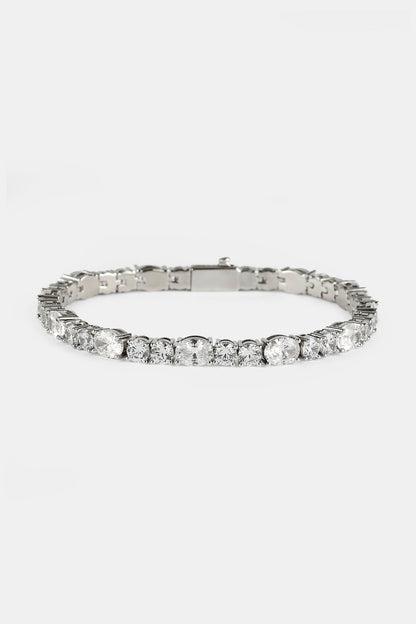 Iced Round & Oval Stone Tennis Bracelet - 6mm