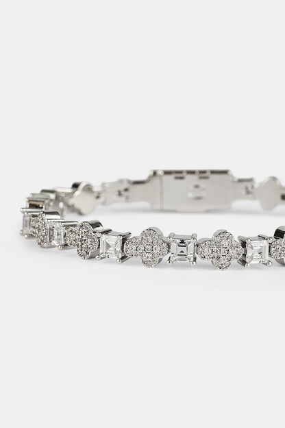 Iced Cross & Stone Bracelet - 6mm