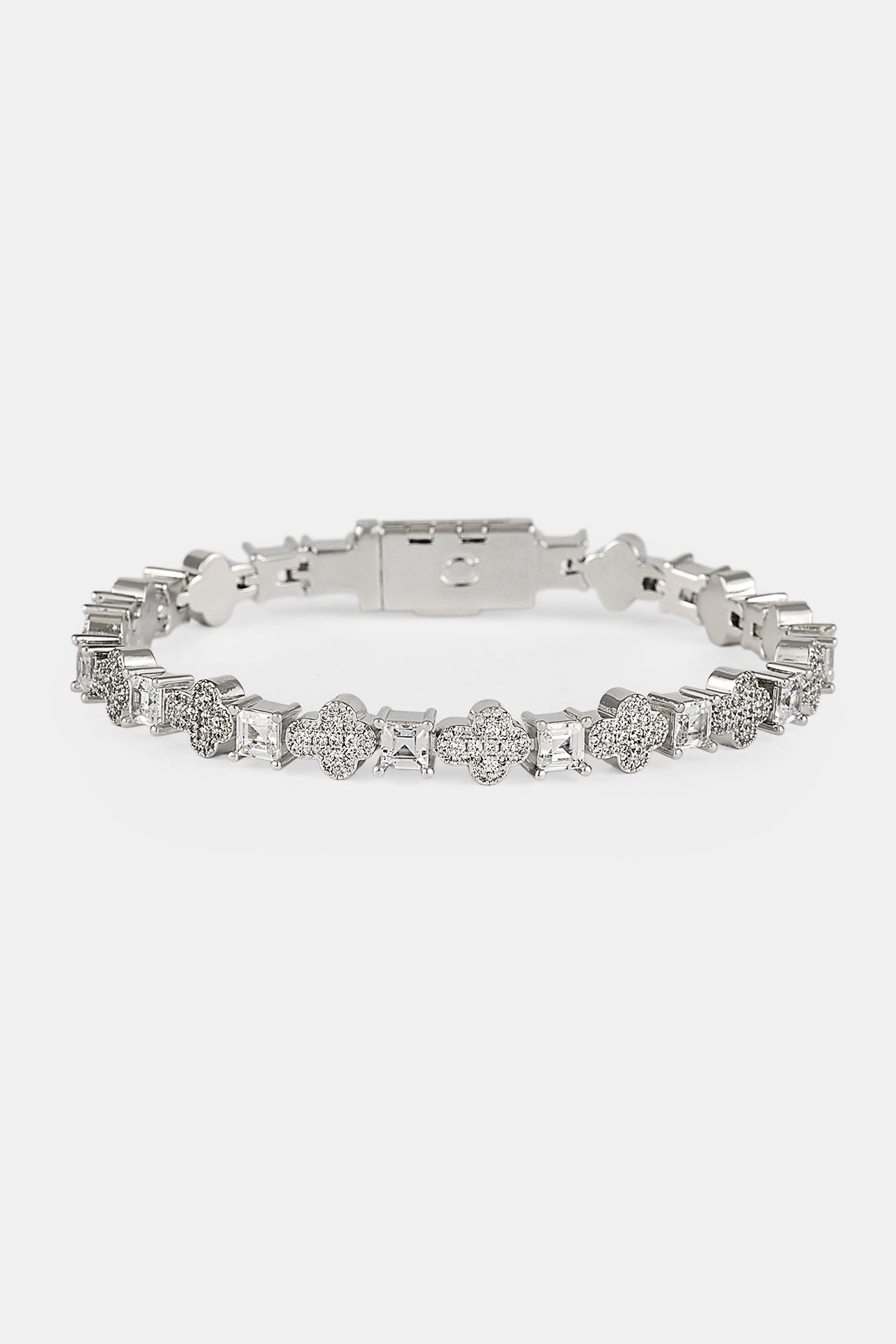 Iced Cross & Stone Bracelet - 6mm