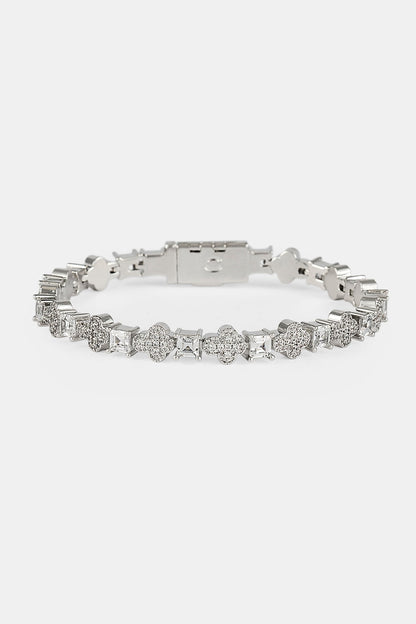 Iced Cross & Stone Bracelet - 6mm
