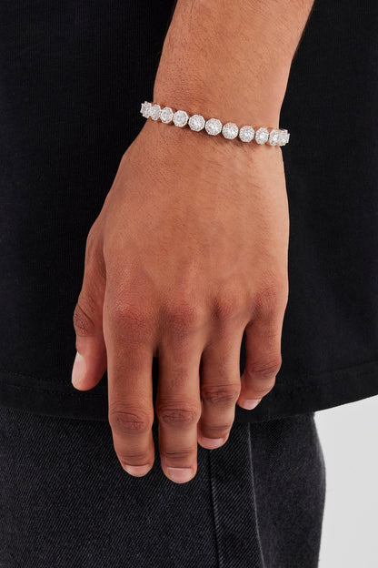 Iced Shape Cluster Tennis Bracelet - 6mm