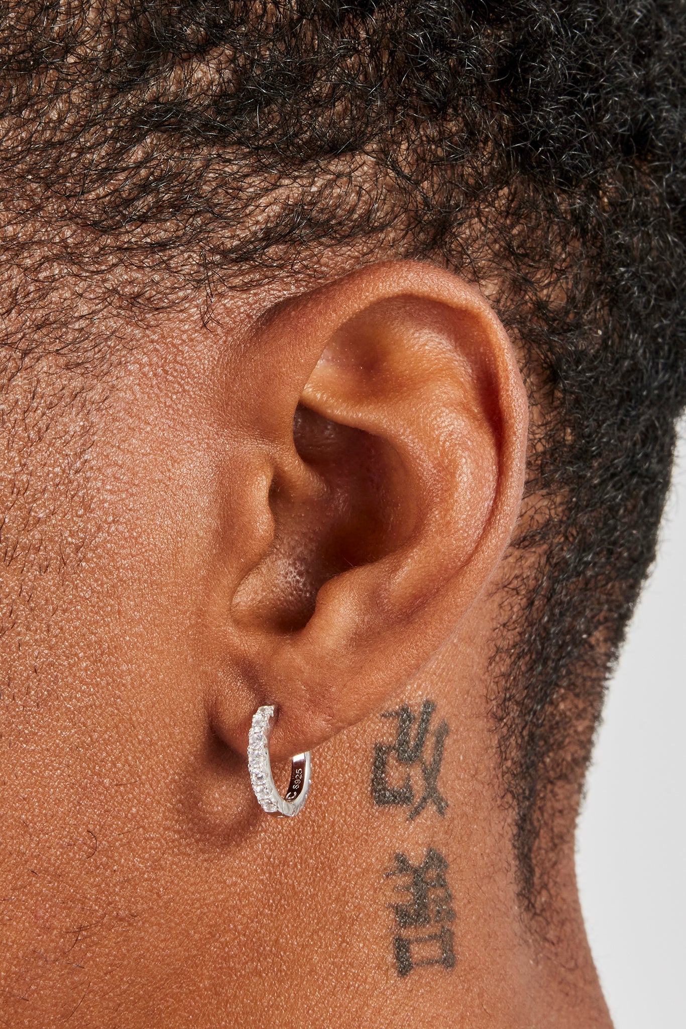 Iced Thin Huggie Earrings - 10mm
