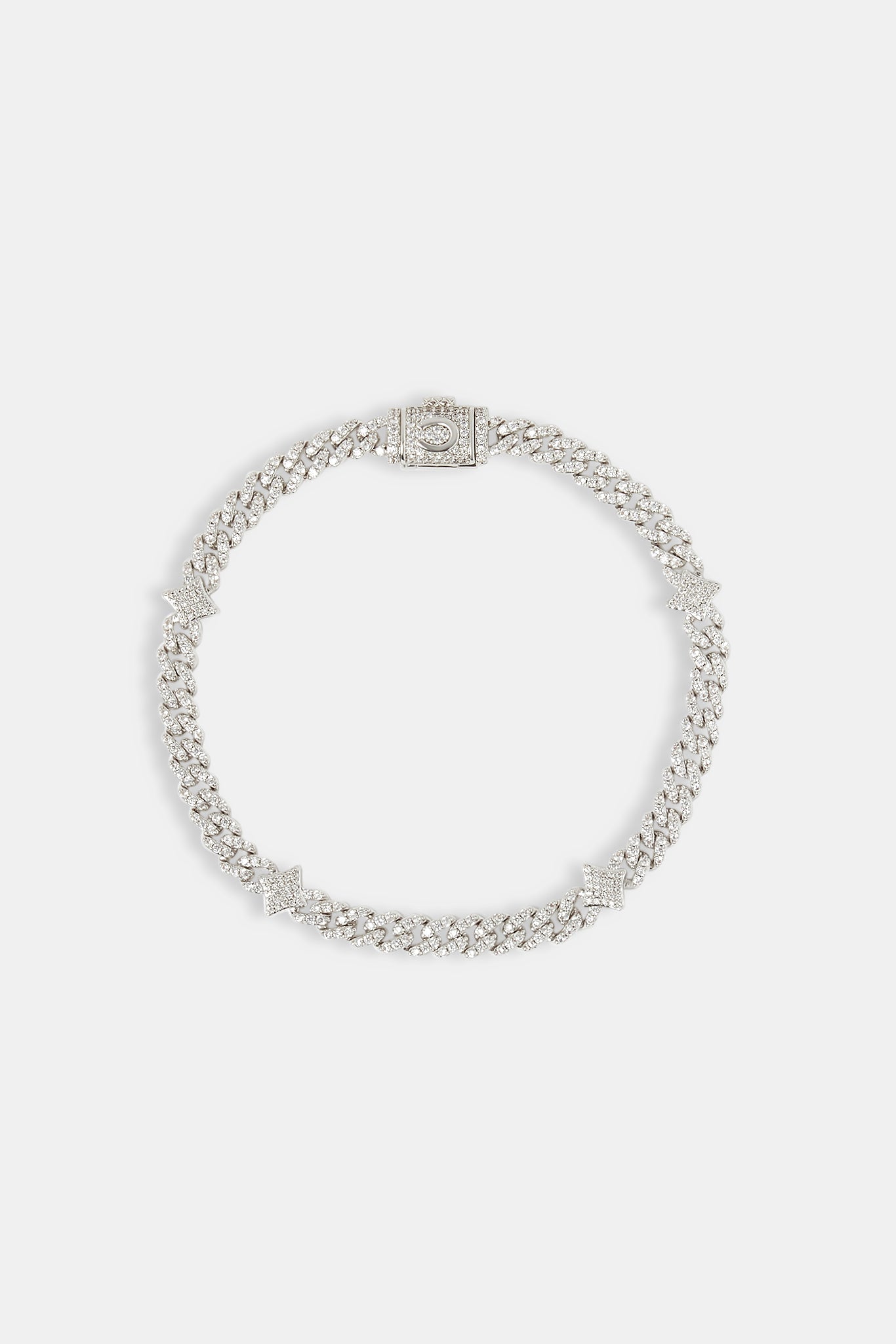 Iced Star Cross Cuban Bracelet - 5mm