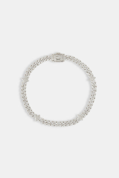 Iced Star Cross Cuban Bracelet - 5mm