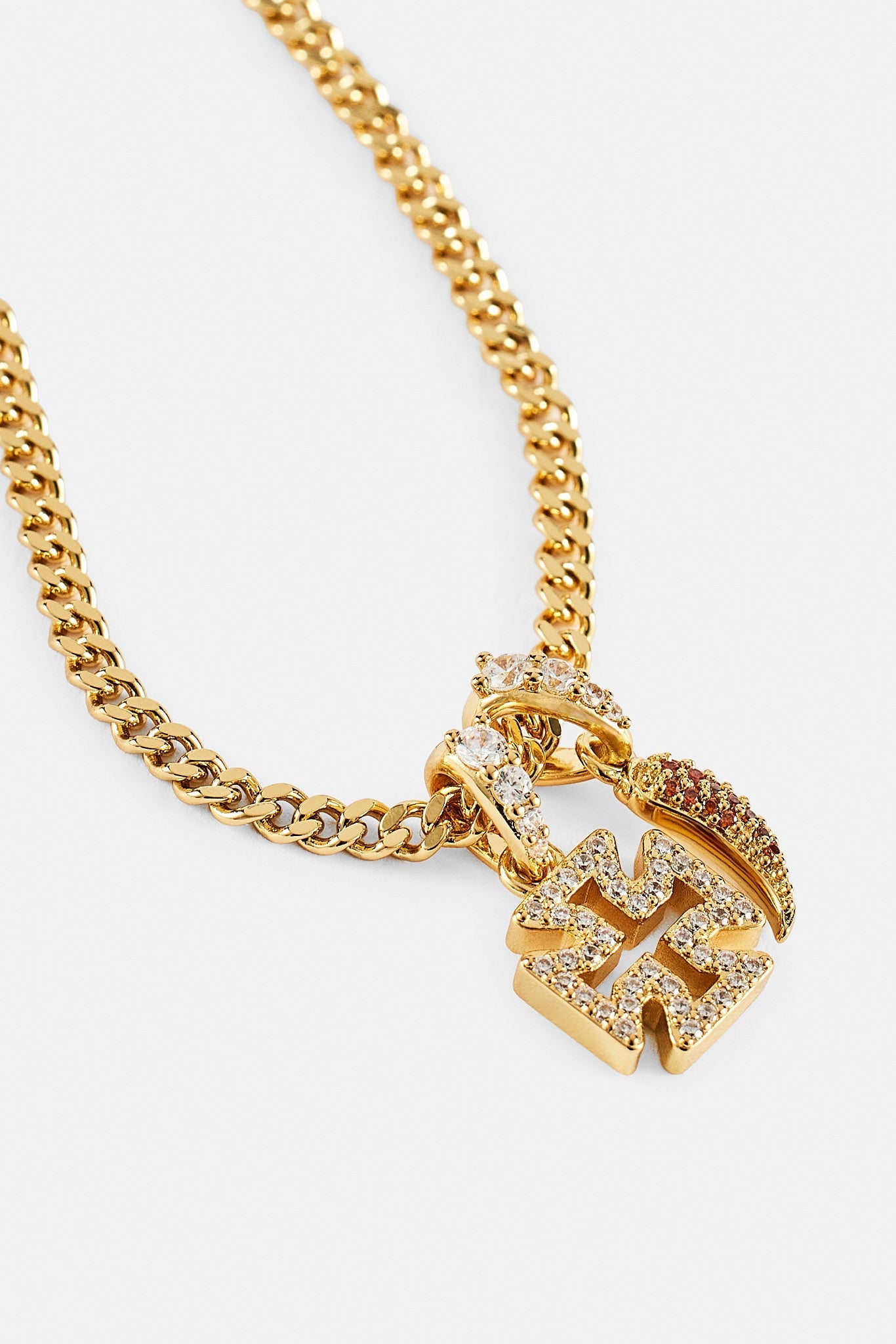 Micro Iced Cross & Chilli Necklace - 10mm