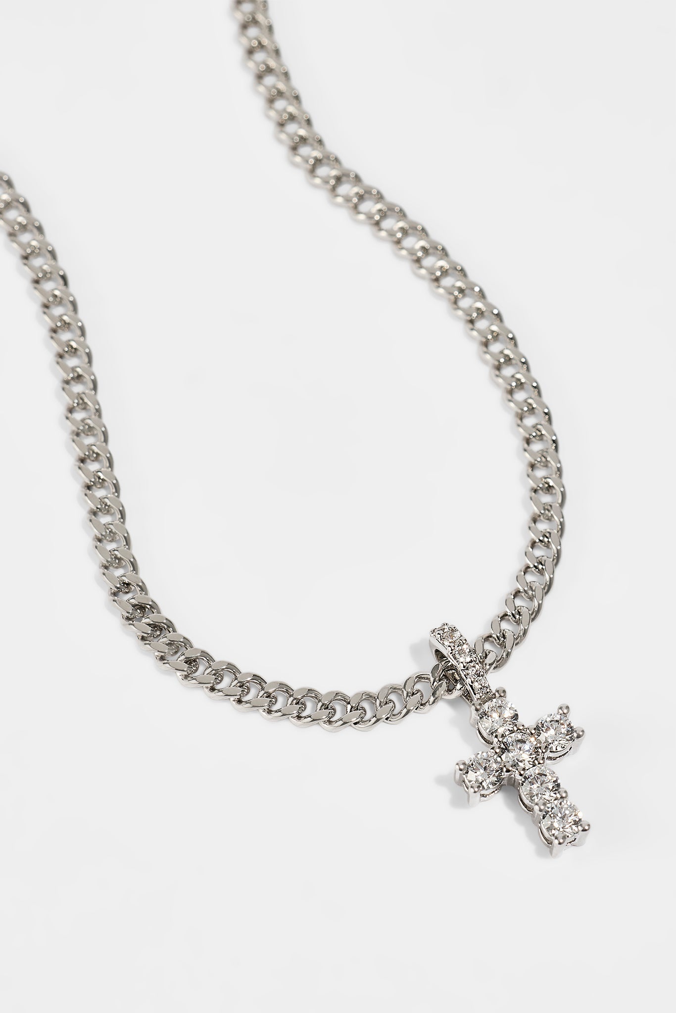 Micro Iced Cross Cuban Necklace - 10mm