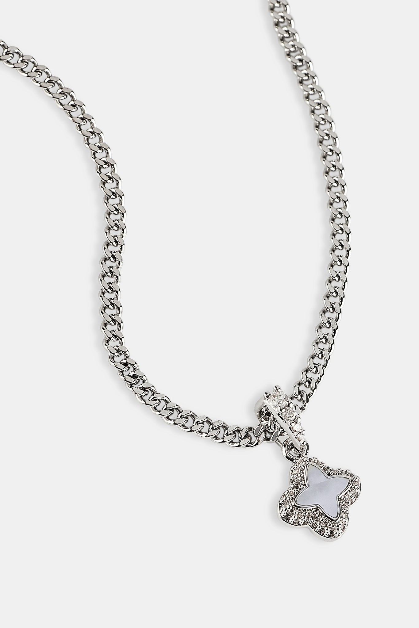 Mother of Pearl Motif Cuban Necklace - 10mm