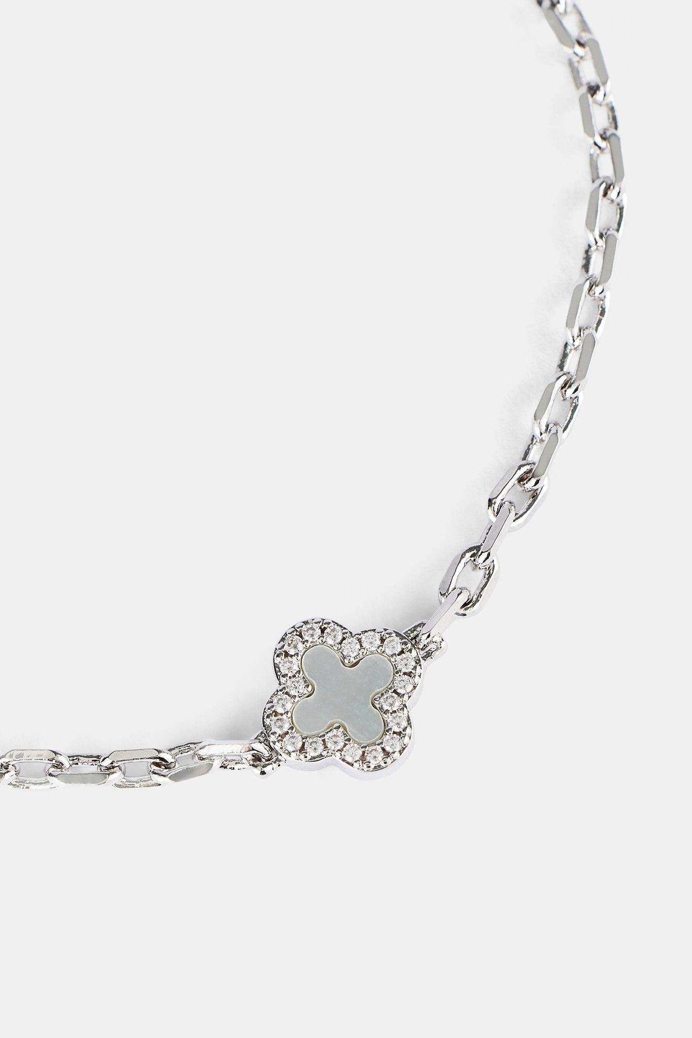 Mother Of Pearl Motif Rolo Bracelet - 8mm - White