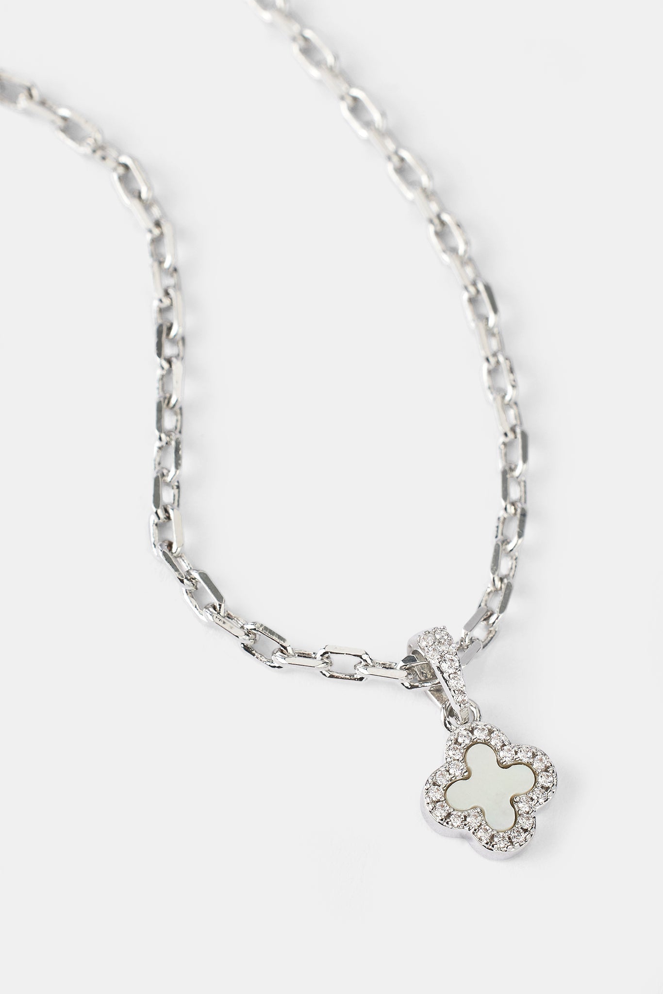 Mother Of Pearl Motif Rolo Necklace - 8mm - White